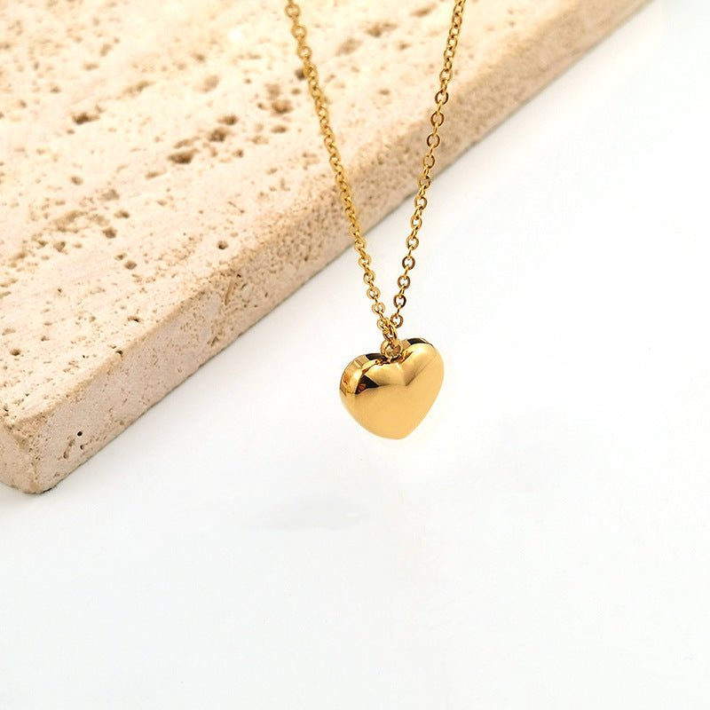 Wholesale 18K Gold Stainless Steel Love Pendant Earrings Heart Shaped Necklaces ACC-NE-GuDi015