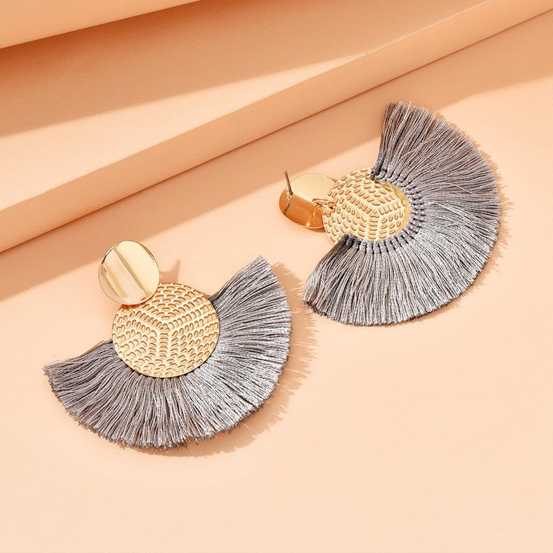 Wholesale  Handmade fan-shaped tassels Earrings Bohemian Style Earrings
