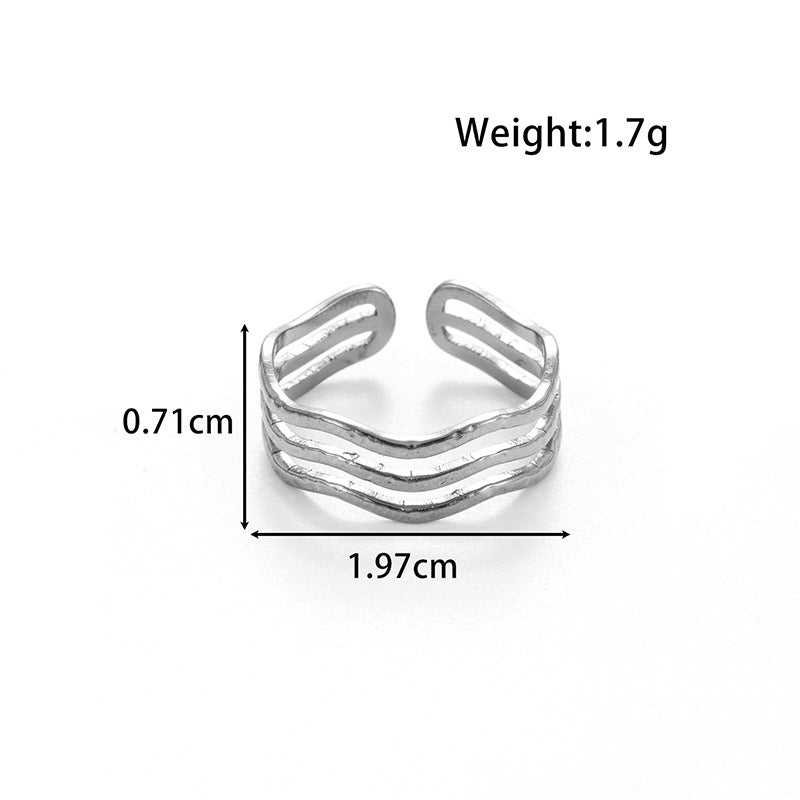 Wholesale  Snake Love Vintage Titanium Steel Opening Adjustable Ring