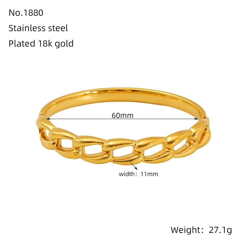 Wholesale Titanium steel gold Cuban bracelet