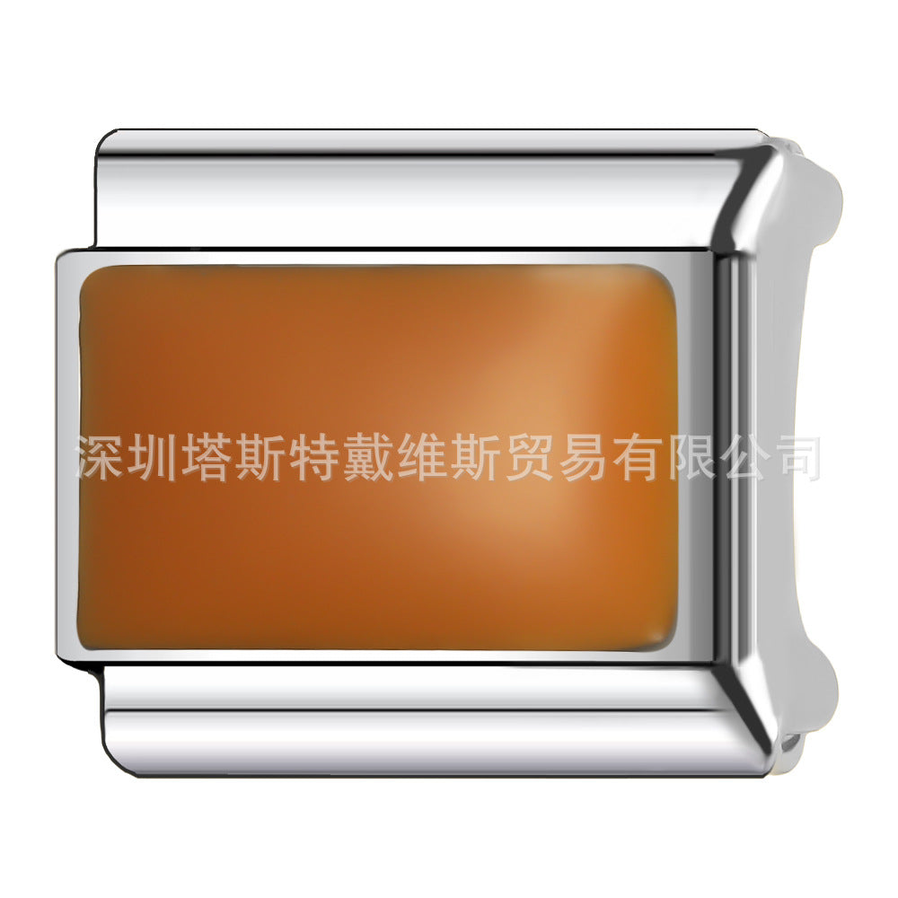 Wholesale 9mm Italian Charm Starter Bracelets DIY square Single Section Creative Stainless Steel Composable Bracelet