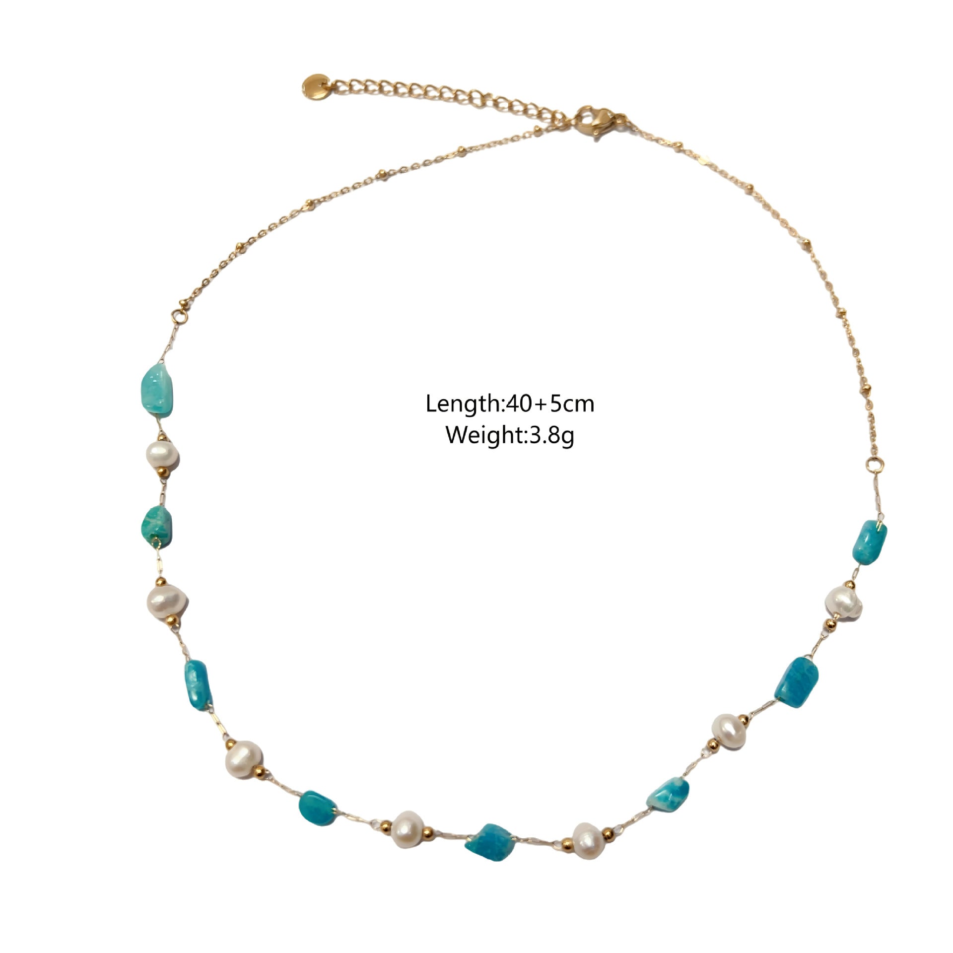 Wholesale Natural Stone Pearl Chain Fan Shape Pendant Necklace