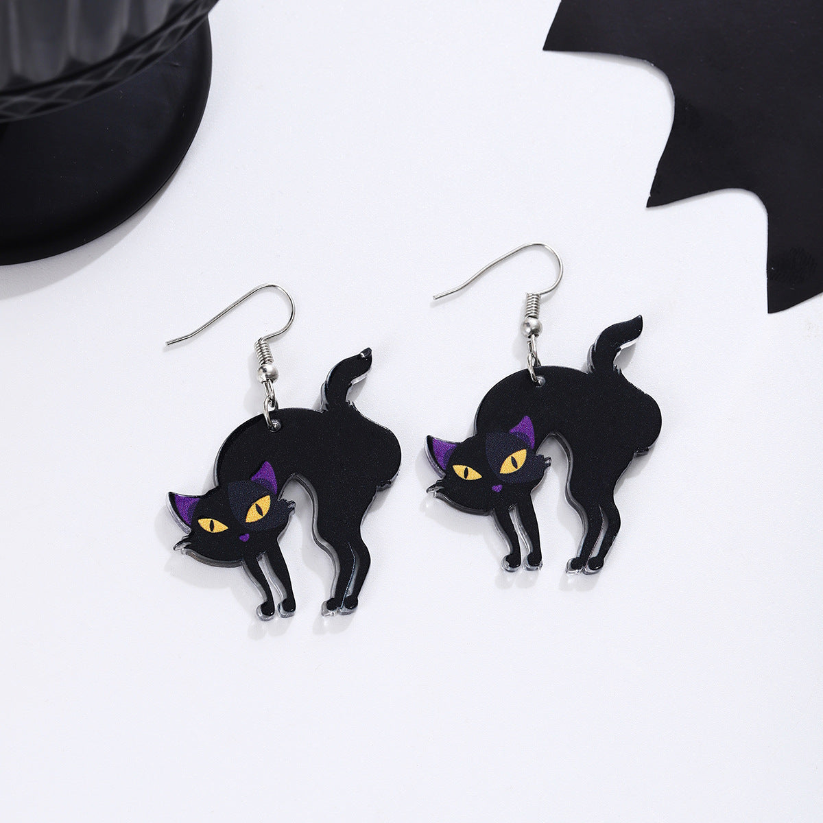 Wholesale  personality funny pumpkin cat earrings
