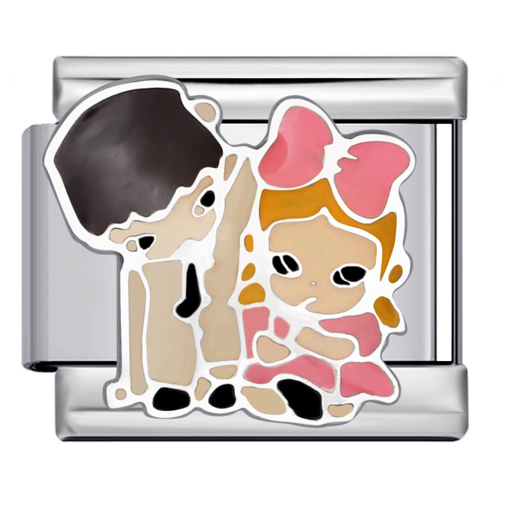 Pulsera de encanto italiano de 5 piezas al por mayor de 9 mm empalme de bricolaje lindo pulsera compuesta de acero inoxidable creativo