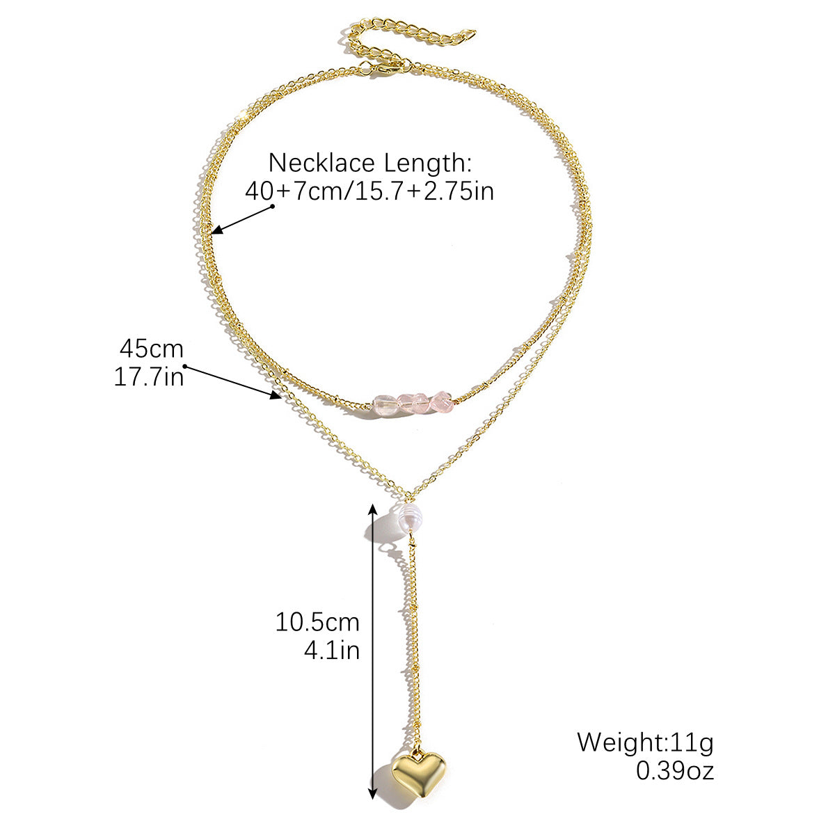 Wholesale Long Y-Shape Bee Pendant Necklace Zinc Alloy Dipped O-Shape Chain