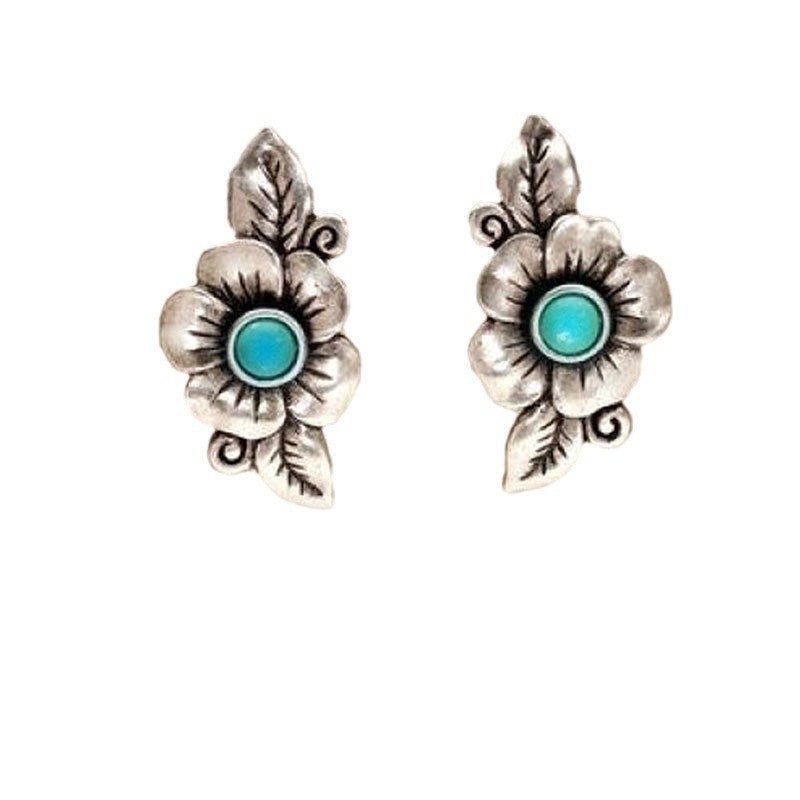 Wholesale Bohemian Alloy Earrings Vintage Turquoise Color for Everyday Wear