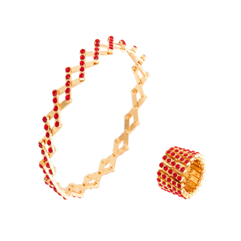 Wholesale  five-row Diamond telescopic ring