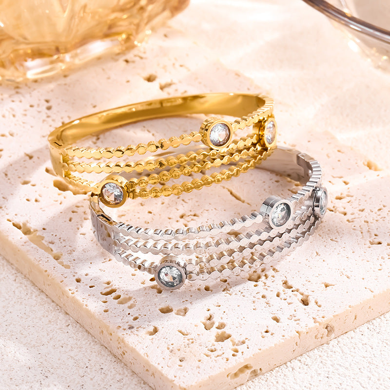 Wholesale Light Luxury Niche 18k Diamond Bracelet ACC-BT-Liyan006