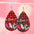 Wholesale Valentine's Day Plaid Love Water Drop Leather Double Sided Earrings