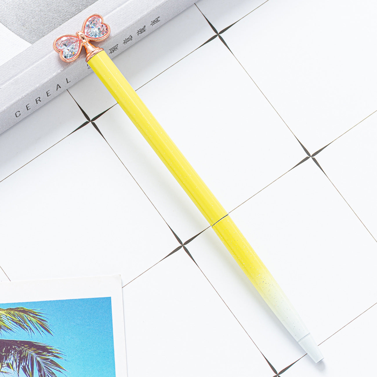 Wholesale Bow ball point pen cartoon cute high color value diamond crystal pen