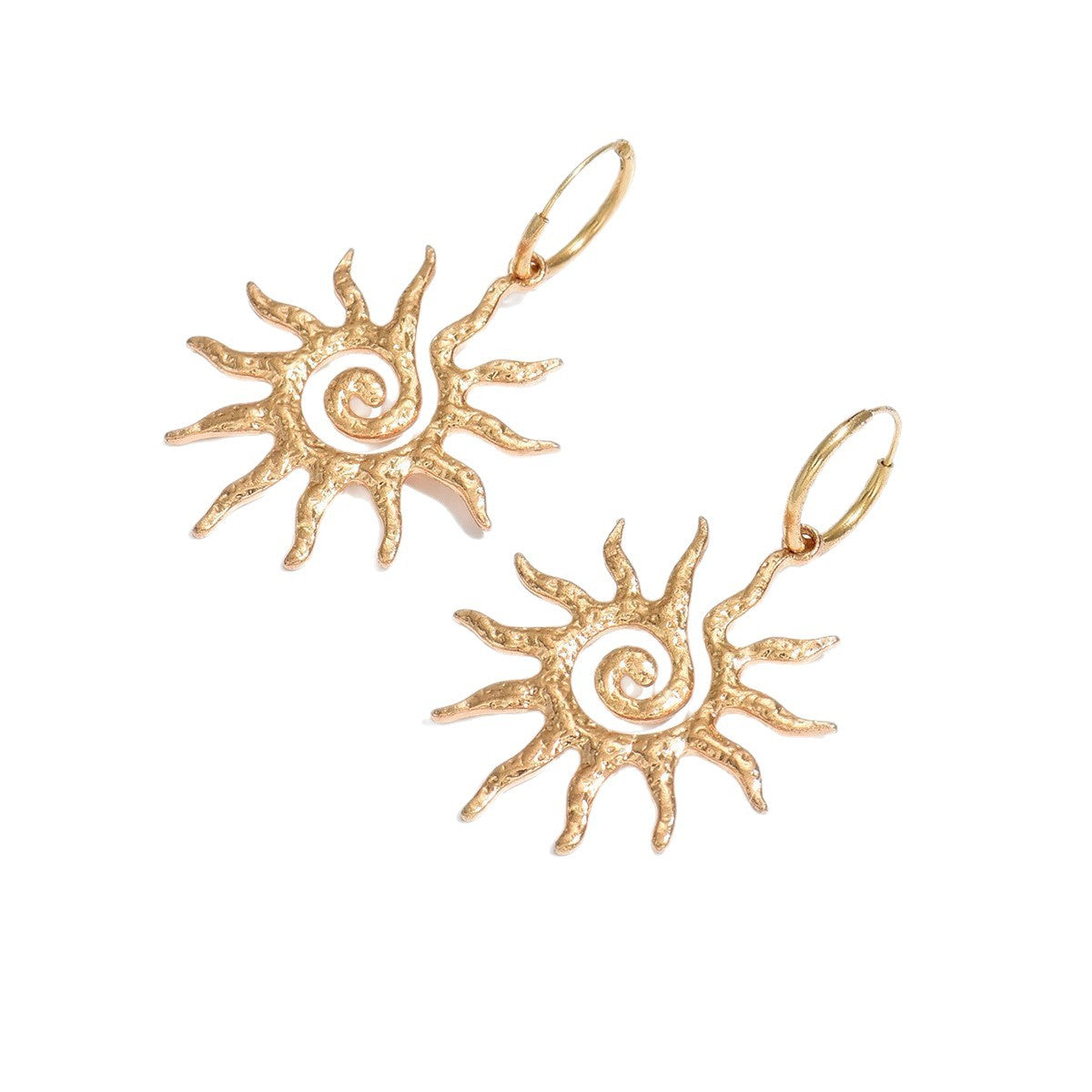 Wholesale Metal Electroplating Sunflower Earrings Trendy Fashion Accessory for Women