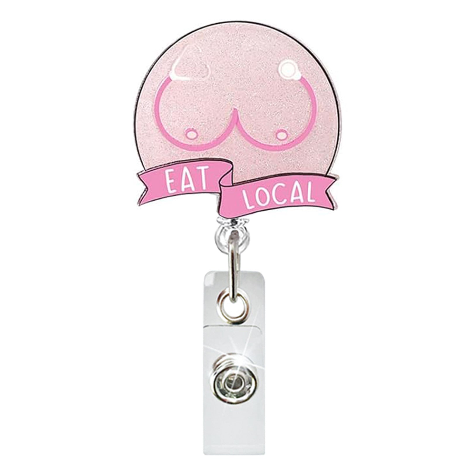 Wholesale Acrylic Baby Uterus Donut Retractable Rotating Badge Keychain ACC-KC-QiDing009