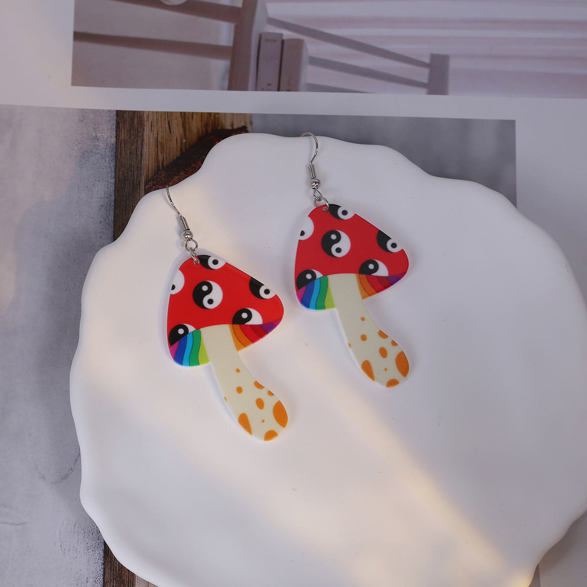 Wholesale  Exaggerated Mushroom Acrylic Earrings