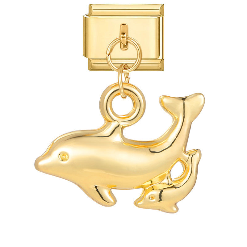 Wholesale Italian Charm Bracelet 9mm DIY Splicing Gold Pendant Titanium Steel Composable Bracelet