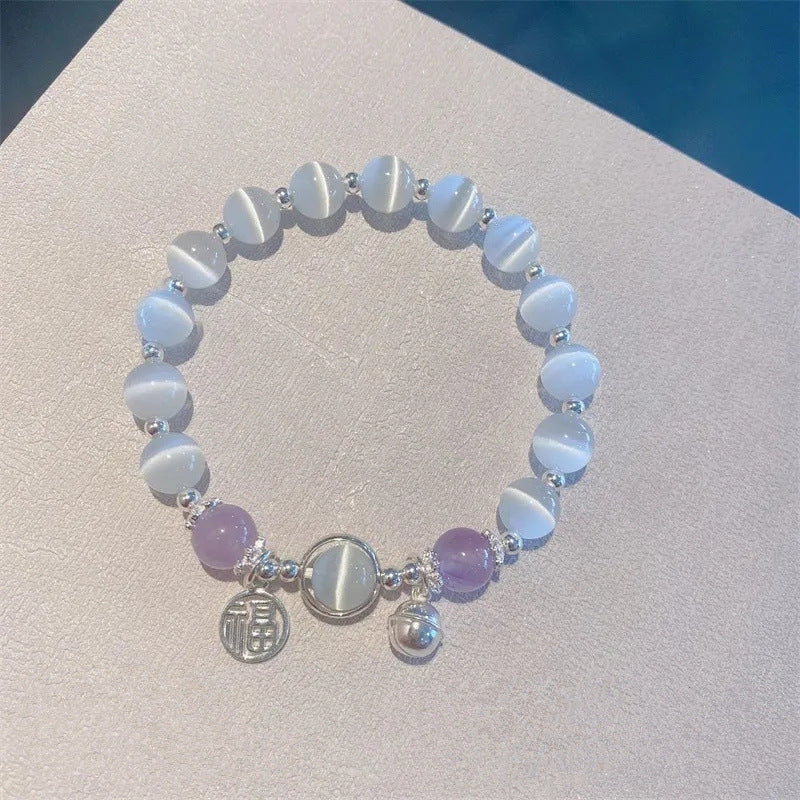 Wholesale Imitation Cat Eye Purple Lucky Bracelet Trendy Fashion Accessory
