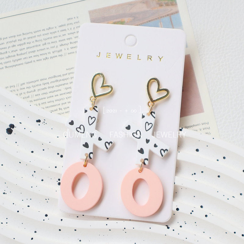 Wholesale Valentine's Day Acrylic Soft Ceramic Earrings