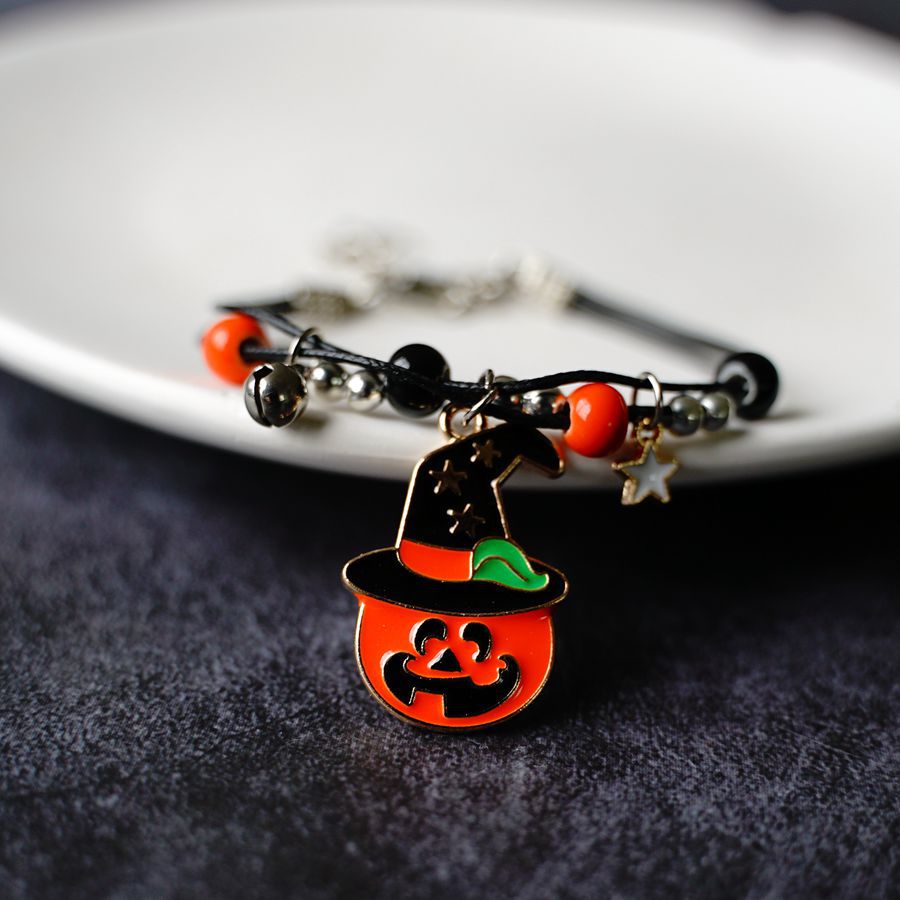 Wholesale  pumpkin bracelet  ghost festival orange ceramic bracelet