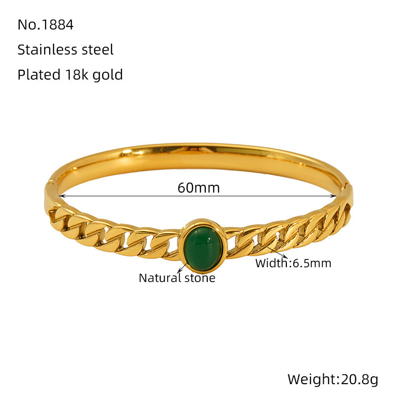 Wholesale Titanium steel gold Cuban bracelet