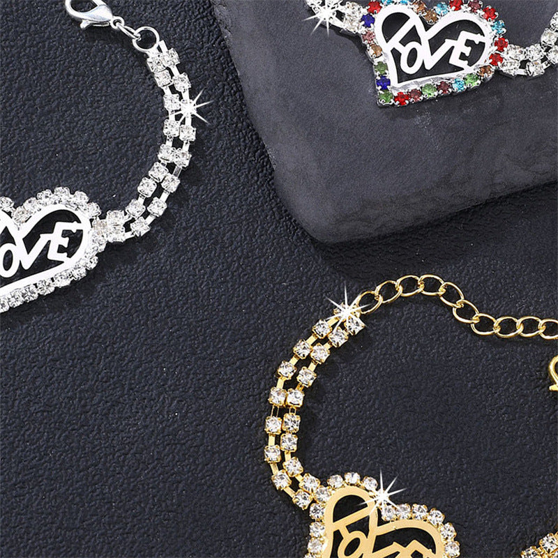 Wholesale  love full diamond three color LOVE full diamond bracelet