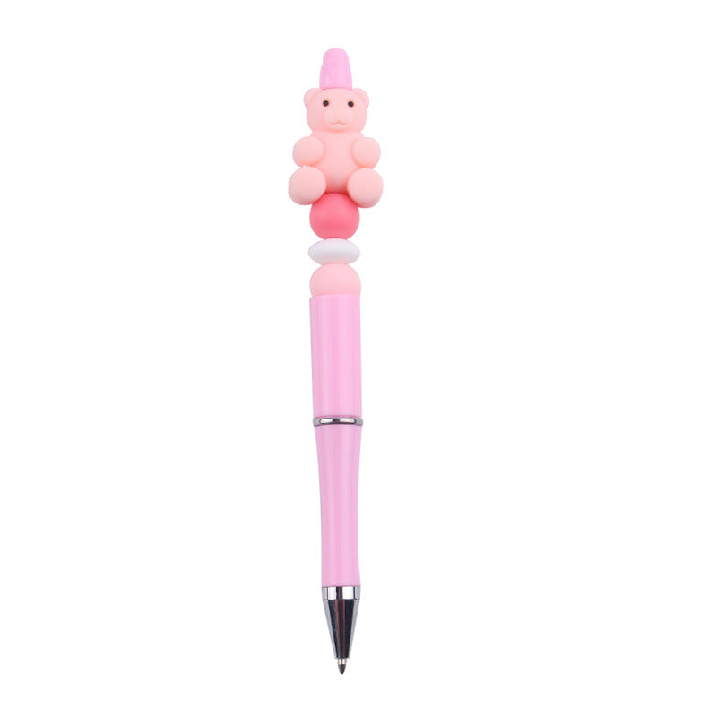 Wholesale DIY Beaded Pen Creative Handmade Bear Silicone Beaded Pen
