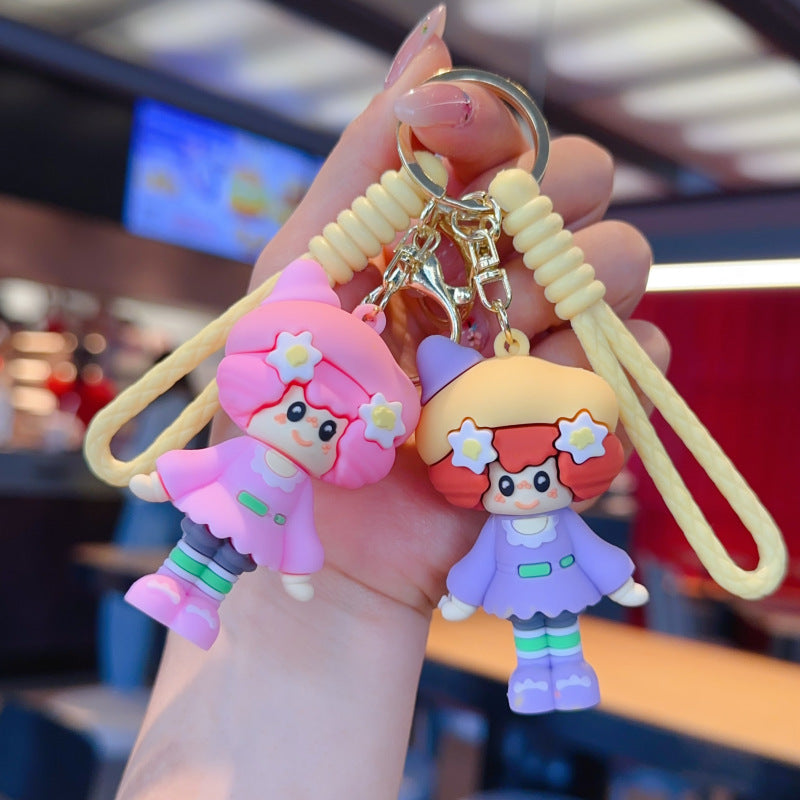 Wholesale PVC Cute Cartoon Keychain Pink - Trendy Gift for Girls,  Couple Bag Charm,  Car Key Accessory