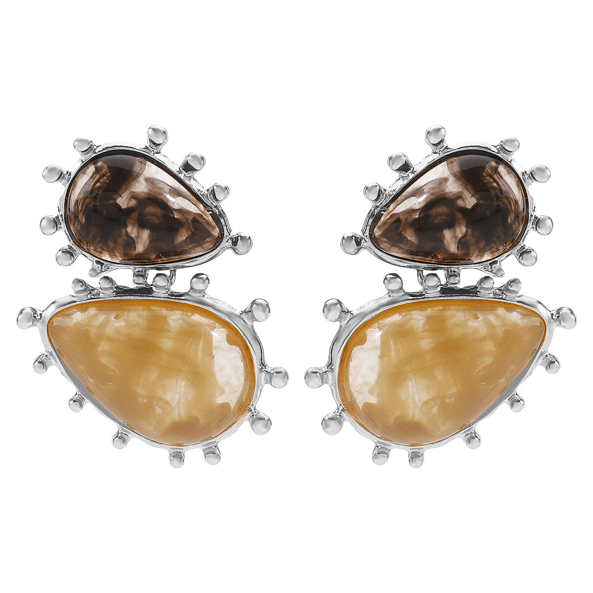 Wholesale Geometric Resin Pendant Alloy Earrings