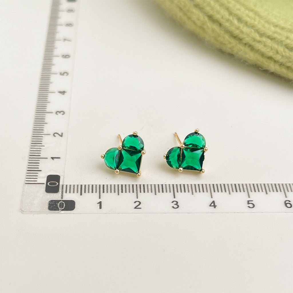 Wholesale Retro Green Oil Drop Flower Earrings