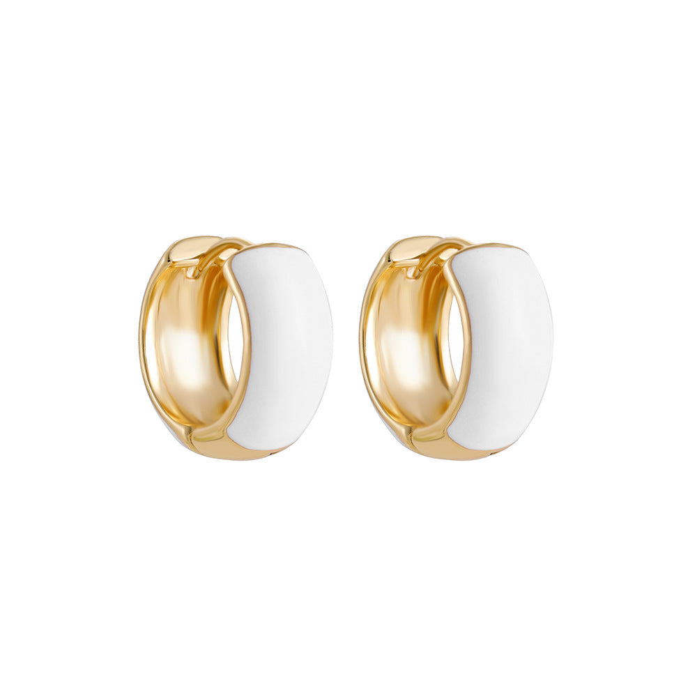 Wholesale  drop oil enamel candy-colored earrings double-sided color love ear buckle