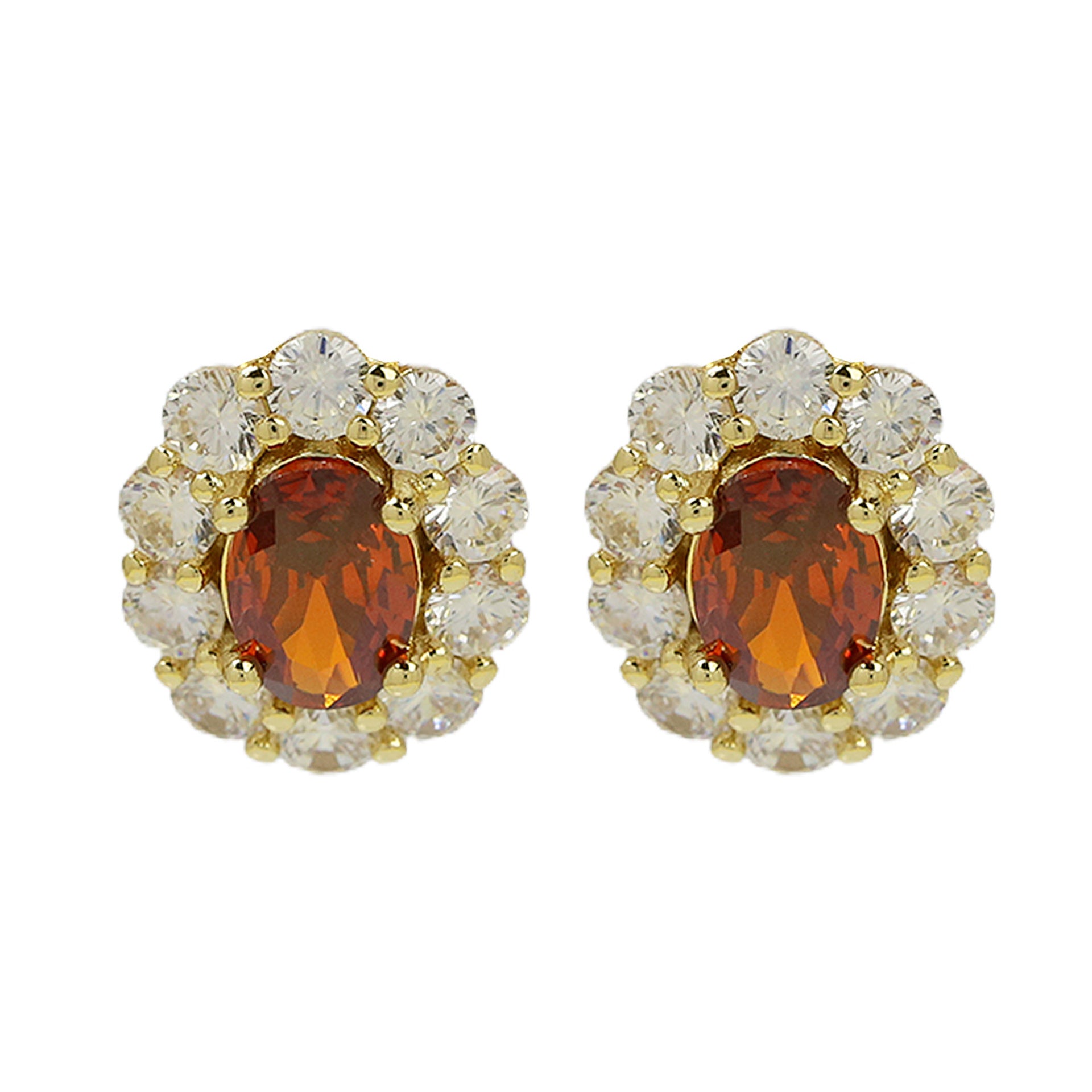 Wholesale  Brass Color Gem December Birthstone Birthstone Earrings