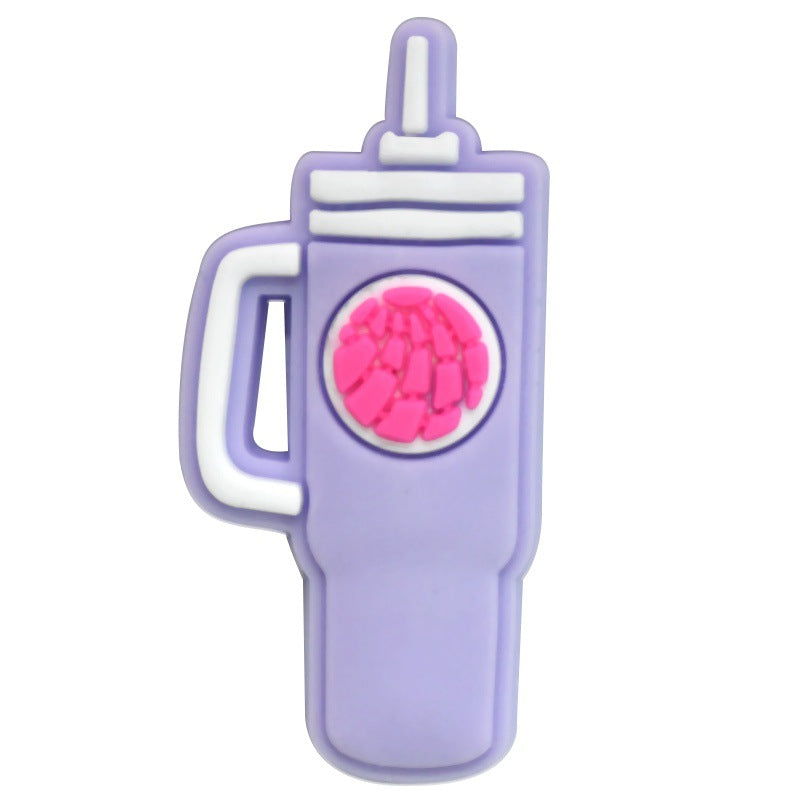 Wholesale  Random 100pcs Love-themed Water Bottle PVC Soft Rubber Shoe Buckle Decoration