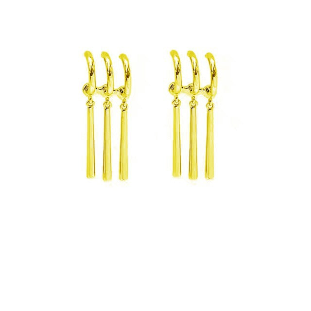 Wholesale copper single ear hole one ear three hoop earrings