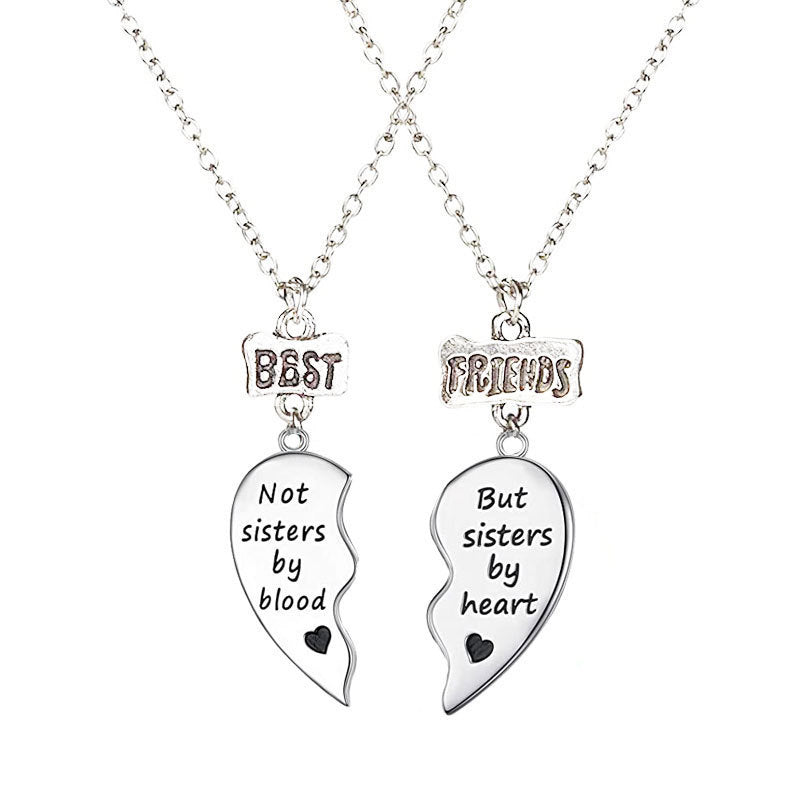 Wholesale Stainless Steel Necklace Best Friends Half Heart Necklace ACC-NE-Yunf001