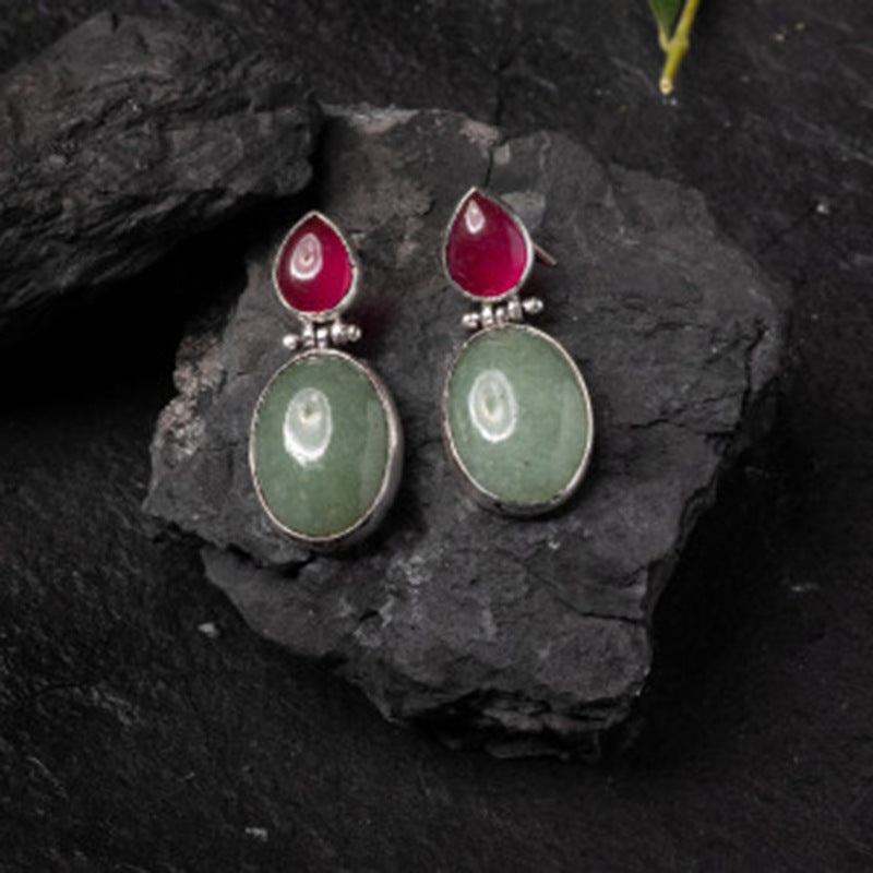 Wholesale  cute red and green moonstone earrings