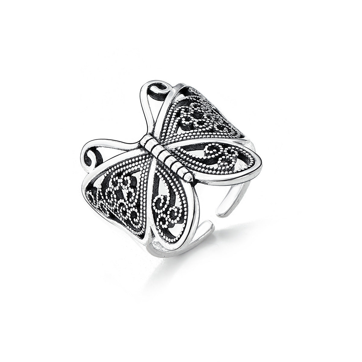 Wholesale Retro Butterfly Ring Opening Adjustable Animal Ring
