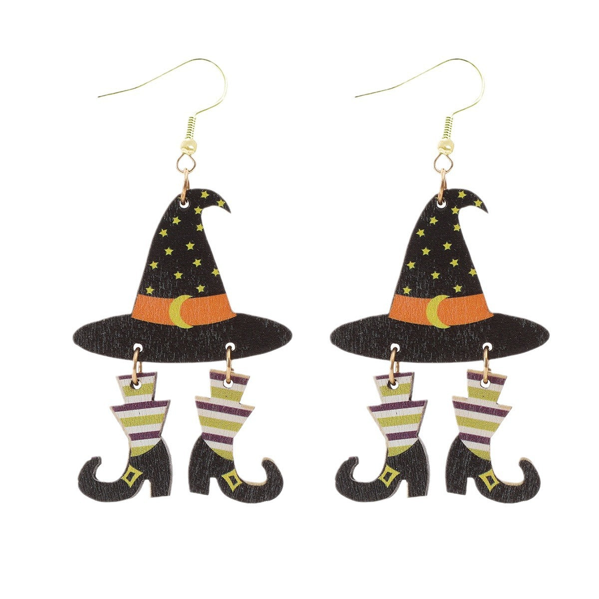 Wholesale Halloween wood chip earrings