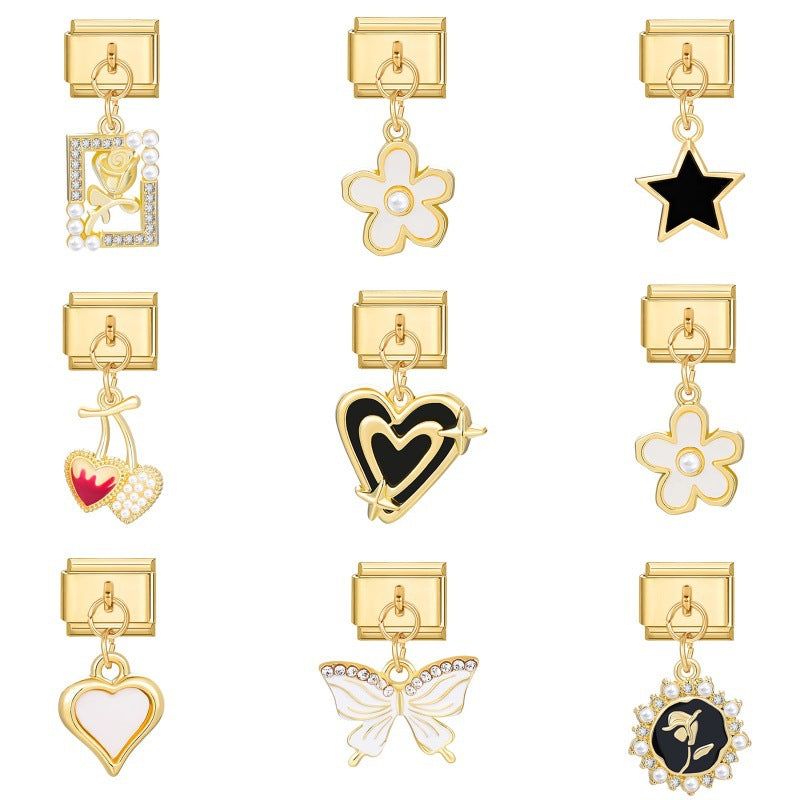 Wholesale Italian Charm Bracelet 9mm DIY Splicing Creative Pendant Stainless Steel Composable Bracelet