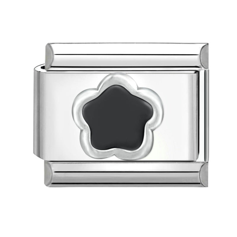 Wholesale Italian modular bracelet 9mm DIY splicing detachable flower series stainless steel combinable bracelet