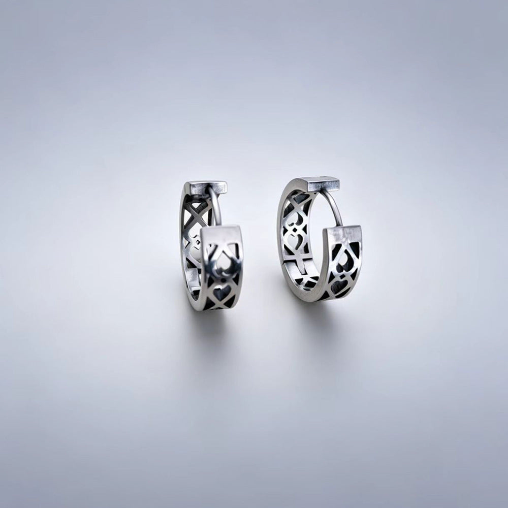 Wholesale Stainless Steel Geometric Open Ear Cuff - Hollow Design Earring Fashion Accessory for Party Boutique Resale
