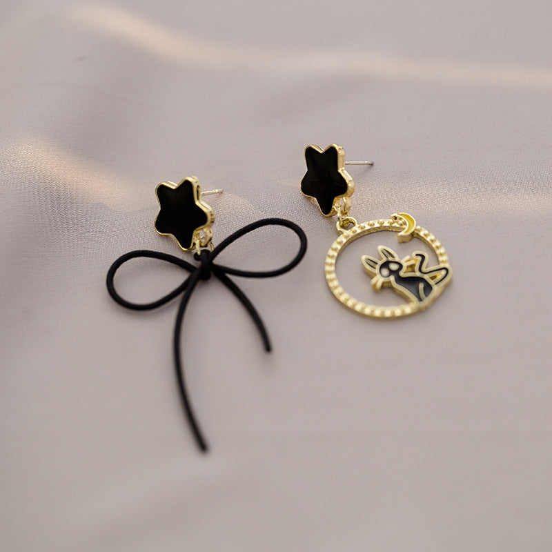 Wholesale Elegant Alloy Bow Star Cat Clip Earrings - Party Gift Fashion Accessory