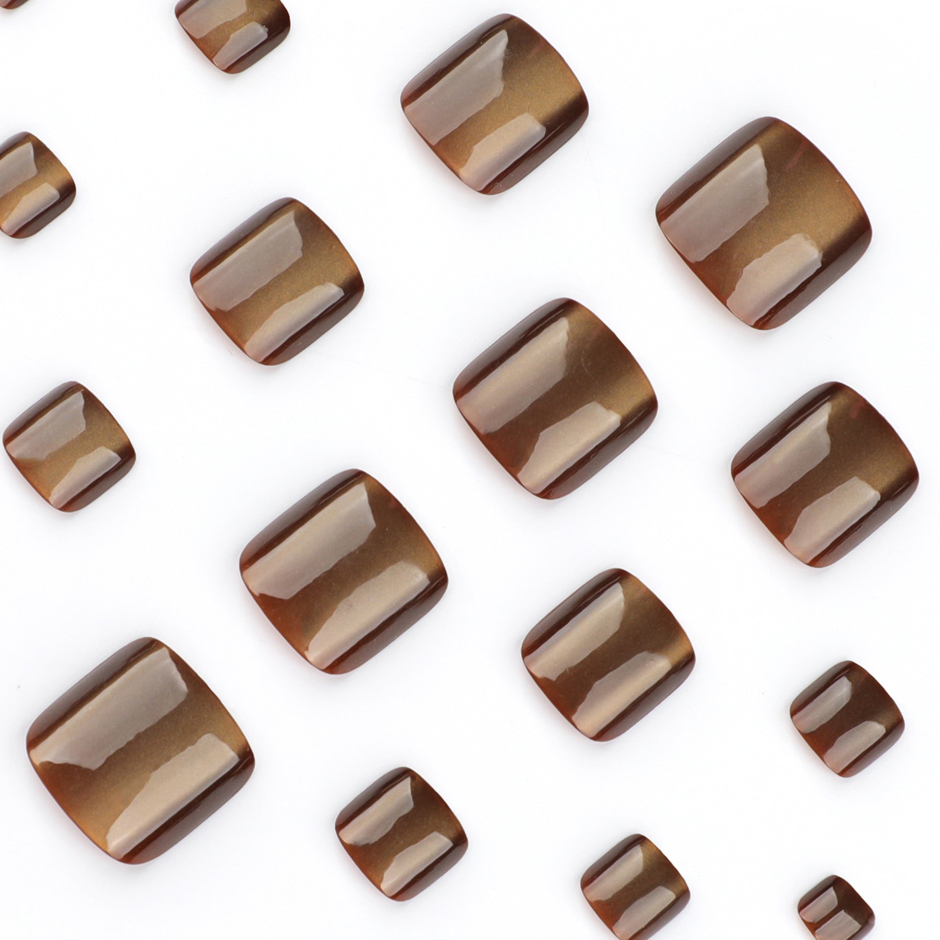 Wholesale 24 Pieces/box Brown Cat Eye Nails Kits Nail Stickers