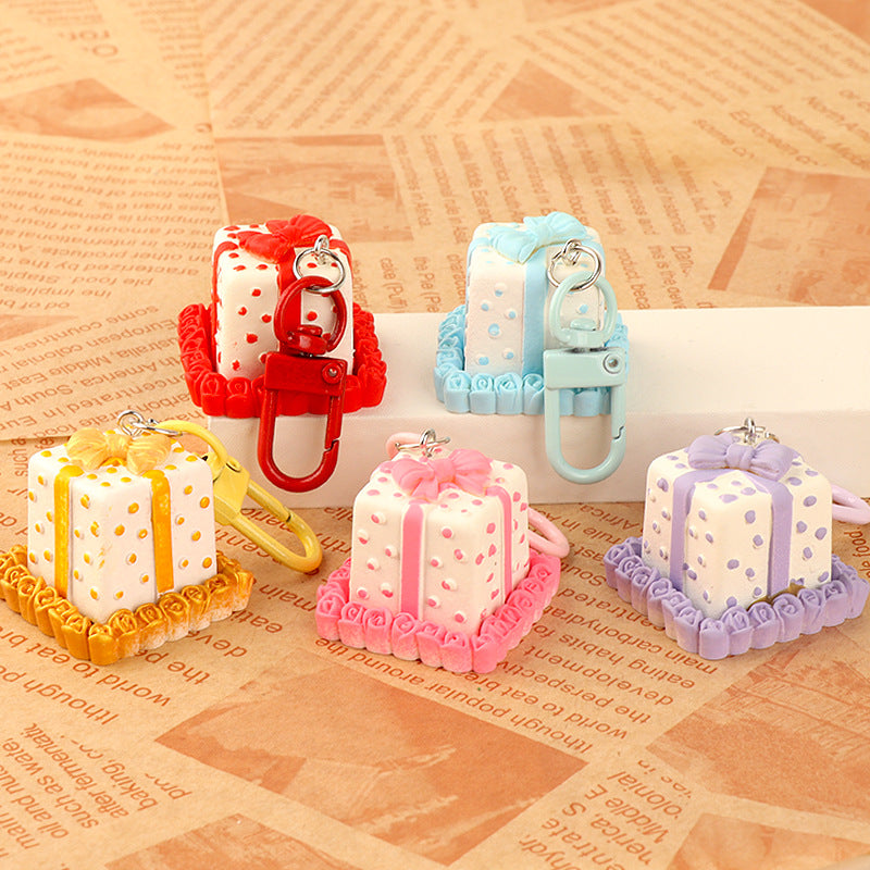 Wholesale  Stereo Birthday Cake Resin Keychain