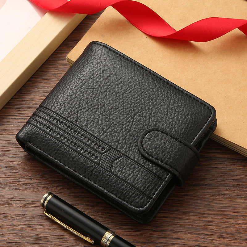 Wholesale PU leather short  zipper buckle wallet