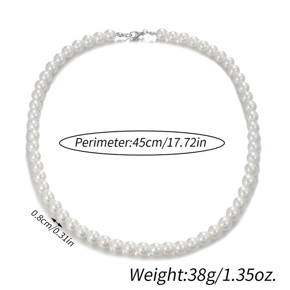 Wholesale Single Layer Men's Pearl Necklace