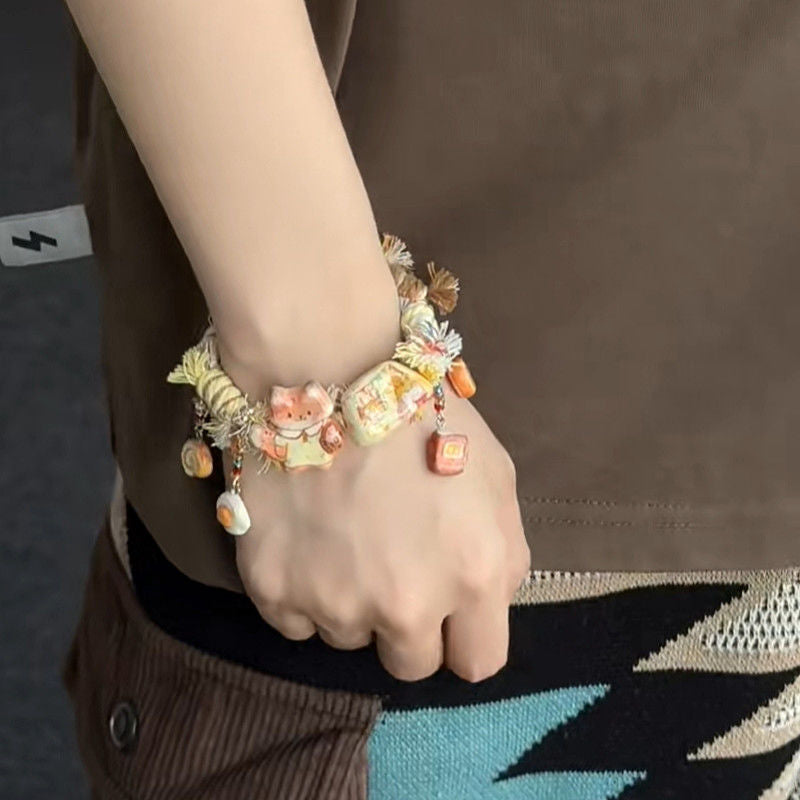 Wholesale Little Fox  Retro Ethnic Style Hand-Woven Bracelet