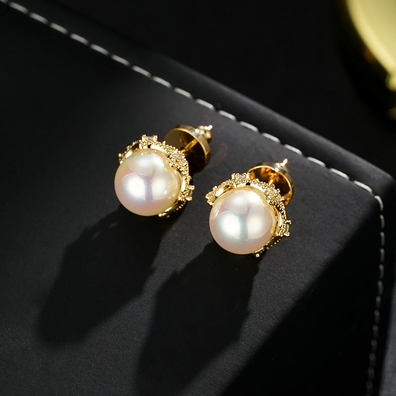 Wholesale light luxury temperament design applied beads earrings