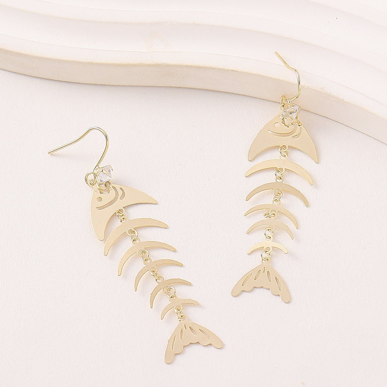 Wholesale Ocean Series Tassel Fishbone Starfish Mermaid Earrings