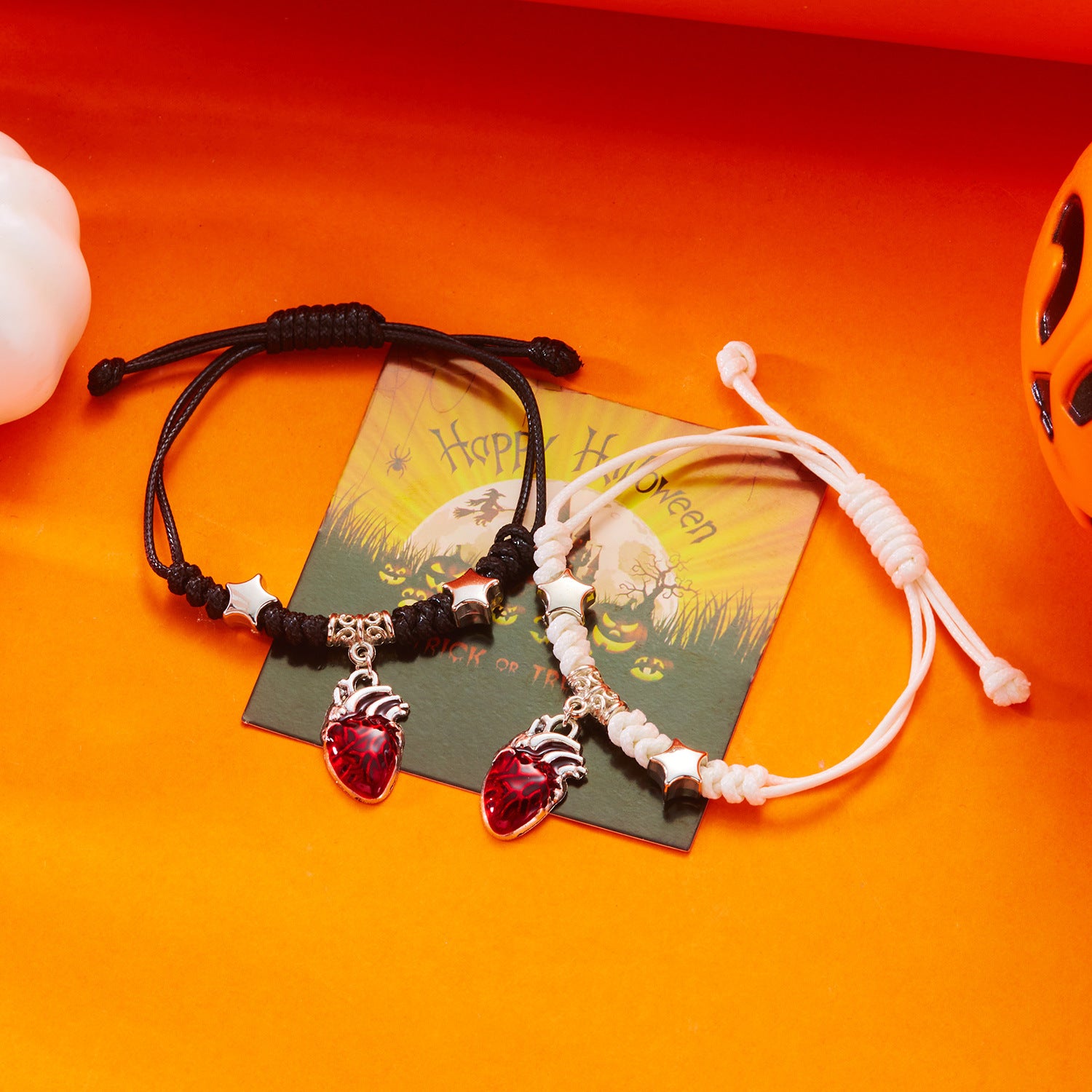 Wholesale Halloween Three-Dimensional Dripping Blood Heart Necklace Earrings Set