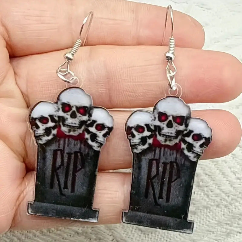 Wholesale Halloween  tombstone earrings