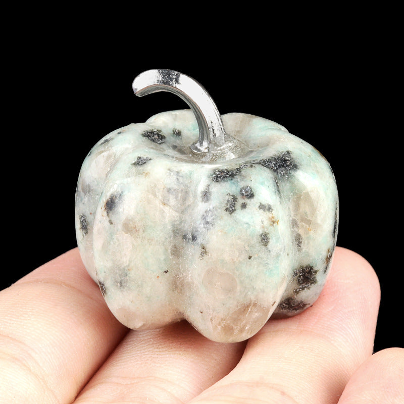 Wholesale 30mm Pumpkin Natural Crystal Stone Halloween Pendant ACC-PT-KeSuo005