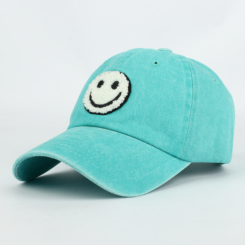 Wholesale Baseball Cap Plush Embroidered Patch Smiley Cotton Vintage Hat ACC-HT-RongZhao010